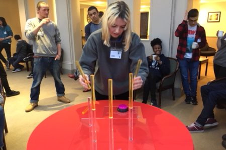 person doing a Team building activity challenge me at cim moor hall in maidenhead Berkshire