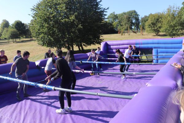 Human Table Football, 5 a side competitive challenge for corporate event team building days