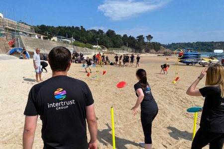 teambuilding corporate event in Jersey playing beach games