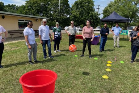 A teambuilding activity event at Abbey Rugby Club near Reading in Berkshire