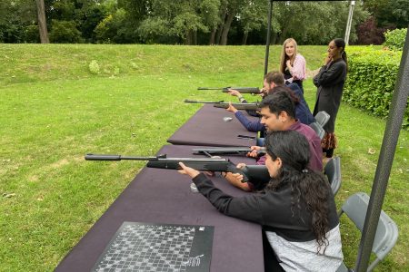 people doing a Team building activity at cim business centre in Berkshire